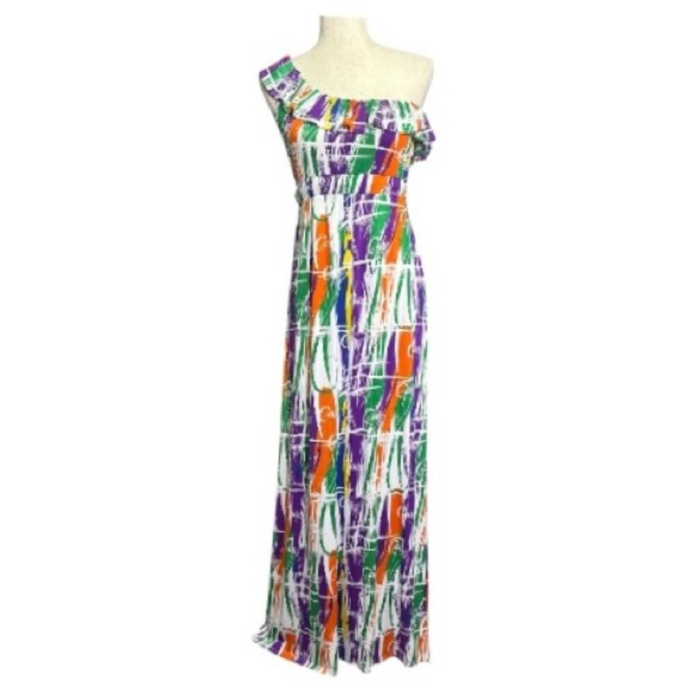 COOGI Multicolor One-Shoulder Maxi Dress Size Large Q0334